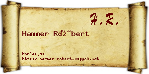 Hammer Róbert névjegykártya