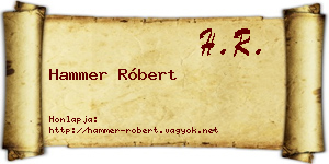 Hammer Róbert névjegykártya